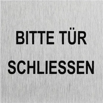 Produktbild von Aluminium Türschild " BitteTür schliessen " 60x60mm