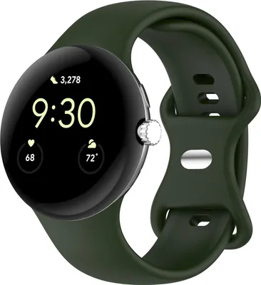 Immagine prodotto di Google Pixel Watch 3 - 41 mm, Google Pixel Watch 2, Google Pixel Watch Band: cinturino in silicone imoshion con pulsante argentato senza supporto per l'installazione