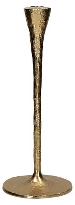 Image de Support-bougie Pomax Luray, en aluminium doré, diamètre 12,5 cm, hauteur 30 cm