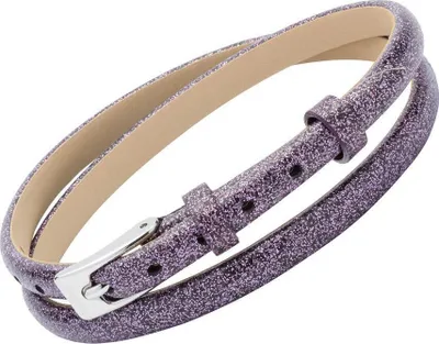 Produktbild von Armband aus Leder in Glitzer Lila