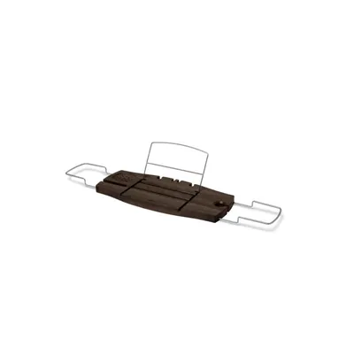 Produktbild von Umbra Aquala Badewannenablage, Badewannenbrett, Badewannenauflage, Ausziehbar, Badeaccessoires, Kautschukholz, Walnussbraun, 49 cm, 020390-656