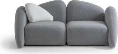 Produktbild von Moderner grauer 3-Sitzer Stoffsofa mit Holzrahmen