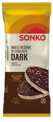 Obrázok produktu pre Sonko Wafle ryżowe z czekoladą gorzką 65 g