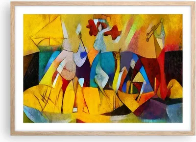 Produktbild von Gerahmtes Poster - Rahmen in heller Eiche - Abstraktion modern - 70x50 cm - Wand Bild - Wanddeko - Wandbilder - Wandposter - Bilderrahmen - Bilder - Kunstdruck - Wandbild - P2NAA70x50-3455