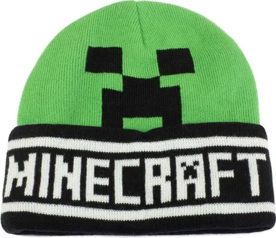 Image de Minecraft Bonnet Vert Unie Creeper Face Bonnet Taille Unique