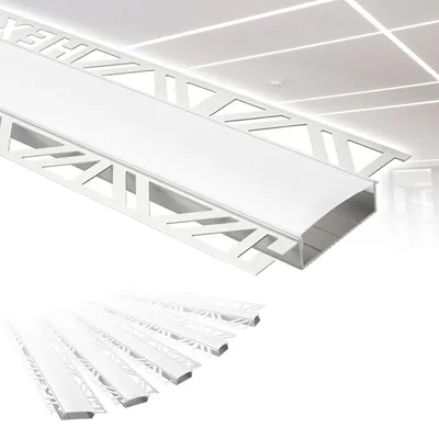 Produktbild von HEXIM LED Trockenbauprofil 2m Aluminium Profil Unterputz Lichtleiste für LED-Streifen inkl. Abdeckung