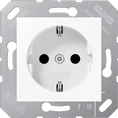 Produktbild von Jung Schutzkontaktsteckdose ST550/CD500, alpinweiß, Klappdeckel, CD5120BFWW