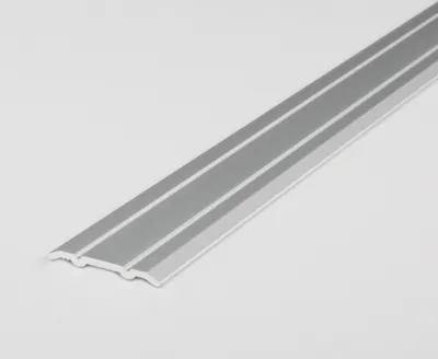 Produktbild von PROVISTON | Übergangsprofil | Aluminium eloxiert | Silber | Breite 24.5 mm | Höhe 1.25 mm | Länge 1000 mm | Gebohrt | Übergangsschiene | Übergangsleiste | Bodenprofil | Abdeckleiste | 1 Stück