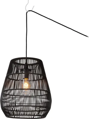 Produktbild von Hängeleuchte außen Rattan 35 cm breit H: max. 389 cm IP44 Schwarz E27 Modern Außenlampe
