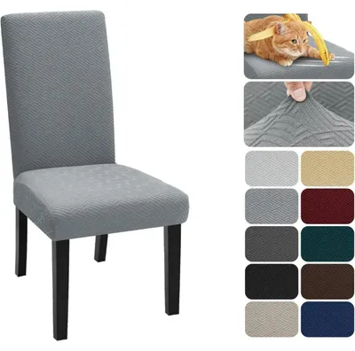 Obrázok produktu pre Sada dvoch poťahov na stoličky, elastické, možné prať, svetlosivé