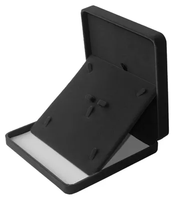 Image de Boîtier en velours pour bijoux - Noir, avec 4 compartiments