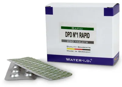 Produktbild von 250 Stk. DPD 1 Rapid Tabletten für Pooltester Chlor (25 Streifen)