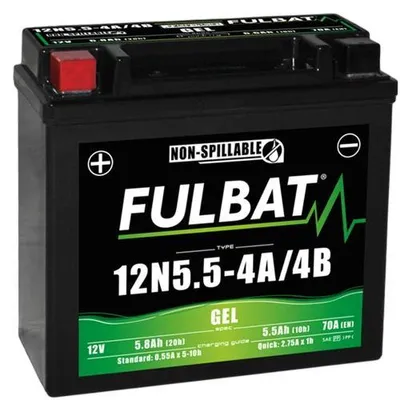 Obrázok produktu pre FULBAT 12N5.5-4A 12V 5,5Ah 70A 135x60x130mm L+ GEL bezúdržbová motobatéria