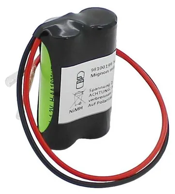 Produktbild von Notleuchtenakku NiMH 2,4V 1800mAh F1x2 Mignon mit 200mm Kabel 0,75mm²
