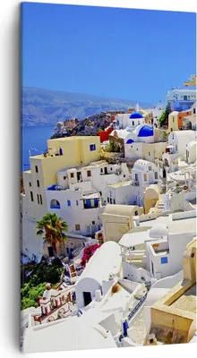 Produktbild von Bild auf Leinwand - Leinwandbild - Griechenland insel tourismus santorini - 45x80cm - Wand Bild - Wanddeko - Leinwanddruck - Bilder - Kunstdruck - Leinwand bilder - Wandkunst - PA45x80-2651