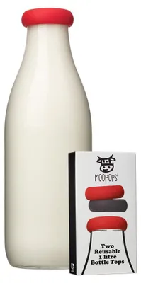 2 Silikon-Flaschenverschlüsse für 1l/500ml Flaschen, schwarz/rot