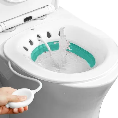 Produktbild von Sitzbad für Toilette mit Spülung, Faltbares Sitzbadewanne für Hämorrhoiden, Bidet Einsatz Badewanne für Schwangere und ältere Menschen