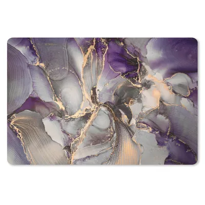 Produktbild von MuchoWow® Schreibtischunterlage Gold - Lila - Marmor 60x40 cm - XXL Mauspad - Großes Mauspad