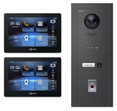 Produktbild von Goliath Premium IP GL-IPH136A.6 Video-Türsprechanlage, 1 Familie, 2× 7 Zoll Schwarz, Anthrazit, Aufputz