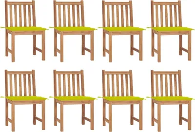Produktbild von The Living Store Gartenstühle 8 Stk. mit Kissen Massivholz Teak