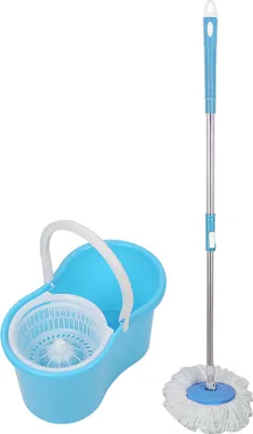 Produktbild von JEOBEST 360° Wischmop Bodenwischer Bodenreiniger Eimer Schleuder Reiniger Mop Komplett-Set Blau