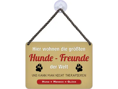 Produktbild von Blechschild: Hunde Freunde, 16 x 11 cm, Blechschilder Geschenkidee Tier Hund Haustier