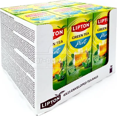 Produktbild von Lipton Grüner Tee Minze, 25er Pack x 6