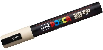 Produktbild von POSCA uni PC-5M, 1 Stück(e), Beige, Rundspitze, Beige, Schwarz, Medium, 1,8 mm