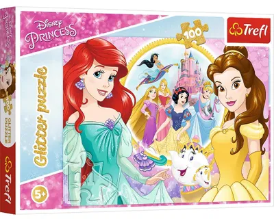 Produktbild von Trefl Glitter Puzzel Disney Princess 100 Stukjes