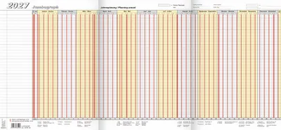 Produktbild von 2026 Brunnen Urlaubsplaner 2027 „Jumbograph“ 647×297 mm
