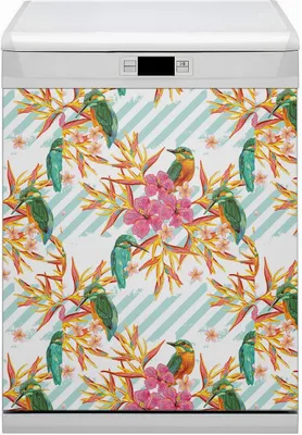 Produktbild von Geschirrspüle Magnet für Spülmaschine Magnetmatte Küche Magnete  Dekorative 60x70 cm  - Sommervögel