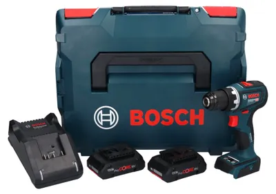 Image de Bosch GSR 18V-90 C Professional Perceuse-visseuse sans fil 64 Nm 18V Brushless + 2x Batteries ProCORE 4,0 Ah + Chargeur + Coffret L-Boxx