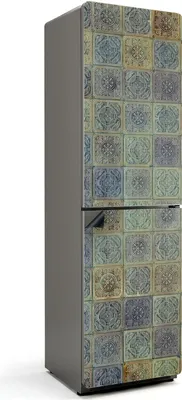 Zdjęcie produktu dla Wzór mozaiki z ornamentami - Magnetyczna osłona lodówki - Folia dekoracyjna magnetyczna do kuchni - Magnetyczna dekoracja lodówki - Samoprzylepna tablica magnetyczna - Folia magnetyczna na drzwi lodówki - 60x205 cm