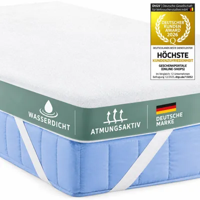 Produktbild von Feluna Matratzenauflage 90x200 cm aus 100% Bambusfaser – Premium Matratzenschoner, wasserdicht, atmungsaktiv, waschbar & geräuschlos