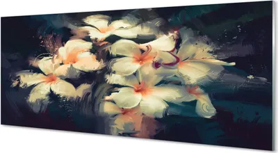 Produktbild von Glasbilder 125x50 Wandkunst Bild von Blumen
