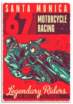 Produktbild von ARTland Leinwandbild Motorrad Santa Monica Größe: 90x130 cm