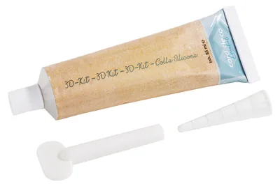 Produktbild von Transparenter Silikonkleber 85 ml, geruchsneutral, füllend, elastisch bleibend, für Bastelarbeiten mit 3D-Effekt, inkl. Auslaufdüse
