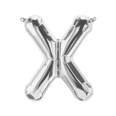 Produktbild von Folienballon Buchstabe X, silber, ca. 40 cm, für Luftbefüllung