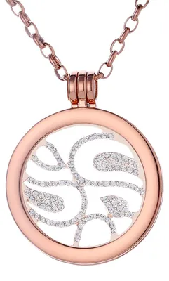 Produktbild von Morella Damen Halskette roségold 70 cm Edelstahl mit Anhänger und Coin 33 mm Glücksmuster roségold in Schmuckbeutel