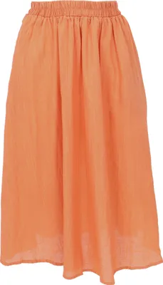 Produktbild von Luftiger Knielanger Rock, Boho Sommerrock - Apricotorange, Damen, Baumwolle, Größe: XL