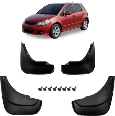 Produktbild von 4er-Set Schmutzfänger-Kit Spritzschutz Schmutzfänger mit Befestigungssatz, passend für Suzuki SX4 I Hatchback 2006-2014