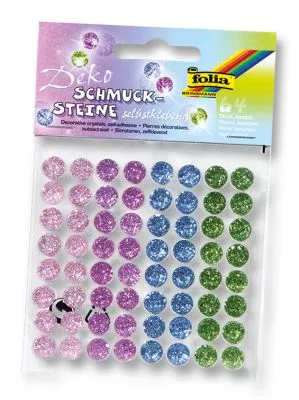 Produktbild von folia Schmucksteine "Sugar" selbstklebend farbig sortiert 64 Stück