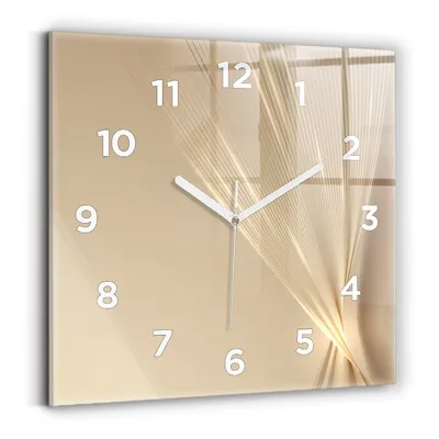 Produktbild von Wallfluent Wanduhr – Stilles Quarzuhrwerk - Uhr Dekoration Wohnzimmer Schlafzimmer Küche - Zifferblatt - weiße Zeiger - 30x30 cm - Abstraktes Licht