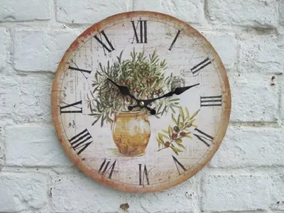 Produktbild von Wunderschöne, mediterrane Wanduhr mit Olivendekor, 28 cm, Landhaus