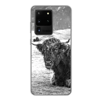Produktbild von MuchoWow® Handyhülle Schutzhülle Hülle für Samsung Galaxy S20 Ultra Schottischer Highlander - Berg - Tiere Silikon Softcase Handy Hülle - Karteninhaber