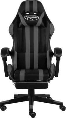 Produktbild von vidaXL Gaming-Stuhl mit Fußstütze Schwarz und Grau Kunstleder