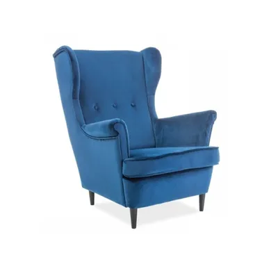 Zdjęcie produktu dla Fotel uszak LORD VELVET granatowy