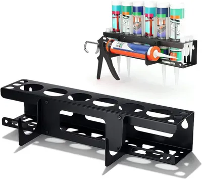 Immagine prodotto di Porta bombolette spray da parete, con 6 fori, Acciaio al carbonio, organizer per officina e garage