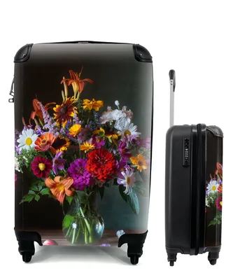 Produktbild von MuchoWow® Koffer Handgepäck Trolley Rollkoffer Kleine Reisekoffer mit 4 Rollen - Farben - Blumen - Stilleben - Cabin Size < 55x40x23 cm & 55x40x20 cm - Fotokoffer - Kabinenkoffer - Boardgepäck - Reise-Box - Reisekoffer - Reisegepäck - Koffer mit Bild - Trolley für Kinder