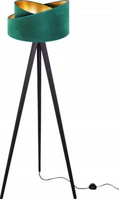 Obrázok produktu pre Stojaca lampa s trojnožkou, zlatý zamatový tienidlo